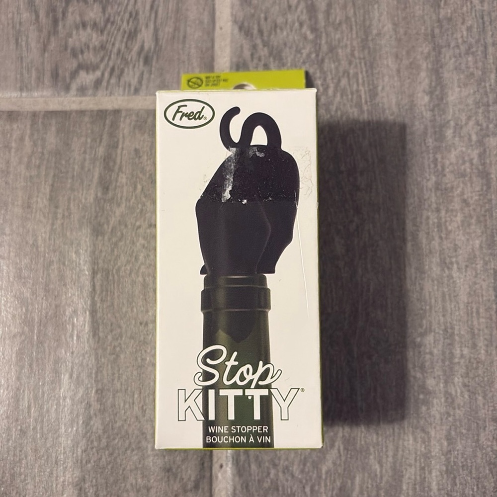 Fred Wine Stop Kitty wine Stopper Black